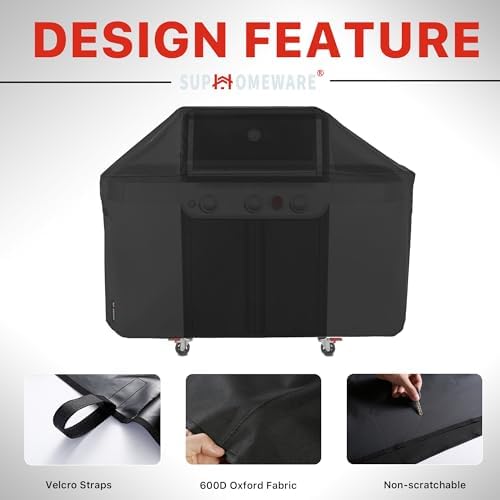 Suphomeware 63 Inch BBQ Grill Cover for New 2022 Weber Genesis 300 Series, Heavy Duty Barbecue Covers Compared to Weber 7757, Black - Image 5