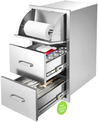 VEVOR Outdoor Kitchen Drawers, 20"W x 30"H x 16"D, Cabinet/Trash/Door/Combo by VEVOR