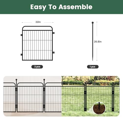 Gardner Pet Dog Playpens, 24" H 2 Add-on Panels for Small/Medium Dogs, Foldable Pet Play Yard Gate Extensions, Pet Playpen, Anti-Rust, Quick Install, Black - Image 2