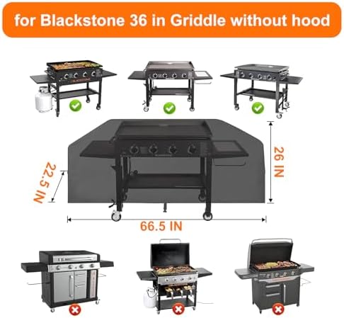 Heavy Duty 600D Griddle Cover for Blackstone 36 inch, Waterproof & Windproof - Image 2
