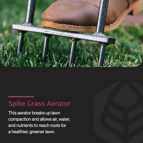 Yard Butler IM-7C Spike Grass Aerator - Lawn Care Tool for Aerating - Long-Handled - Power-Coated Steel Construction - Comfortable Cushioned Handles Garden Tool - Easy to Use - Image 2