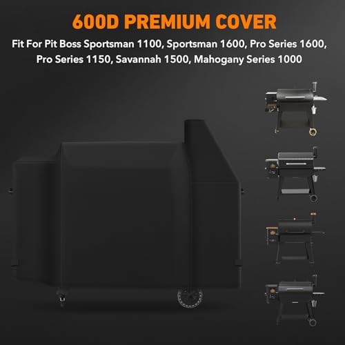 Heavy Duty 600D Polyester Cover Compatible with Pit Boss Savannah Onyx Edition,Pit Boss Sportsman 1100, Sportsman 1600, Pro Series 1600, Pro Series 1150,Mahogany Series 1000 Wood Pellet Grill - Image 2