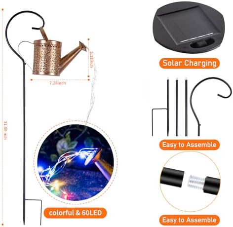 SRNPMIU Solar Watering Can Light, Solar Yard Decorations Outdoor - Image 2