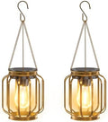 Solar Lanterns Outdoor Waterproof Metal Hanging Solar Lantern Lights Bronze by BONLION