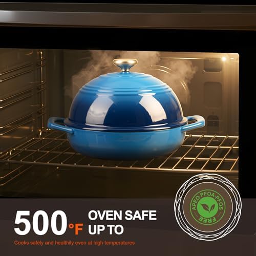 Overmont Enameled Cast Iron Dutch Oven, 6QT Bread Oven with Dome Lid Recipe - Image 3
