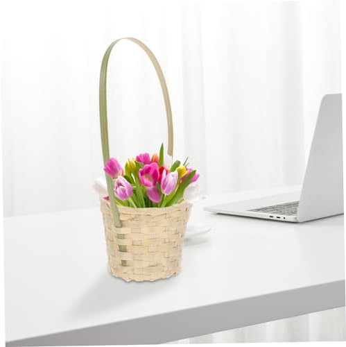 8 Pack Hand-Woven Bamboo Storage Baskets for Fruit, Vegetable - Image 7