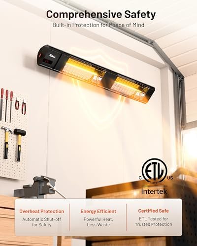 DR. INFRARED HEATER DR-239 3000W Indoor & Outdoor Infrared Patio Heater, Wall or Ceiling Mount, IP55 Weatherproof, Commercial or Residential, 220V-240V Electric Heater with Remote & Mounting Kit - Image 6