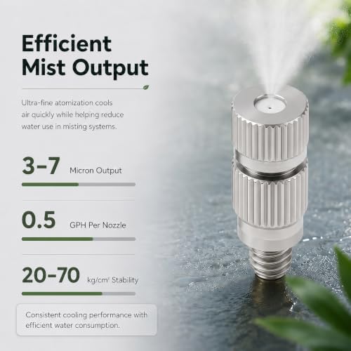 5 Pcs Misting Nozzles, 0.1mm Orifice, Stainless Steel, Anti-Drip - Image 3