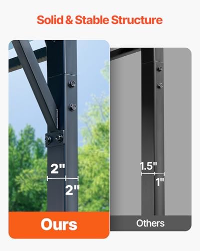 VEVOR 20x24 ft Heavy Duty Metal Carport, Outdoor Car Shelter with Removable PE Sidewalls, Steel Frame Garage for Car, Truck, Boat, Tractor, and Equipment Storage - Image 5