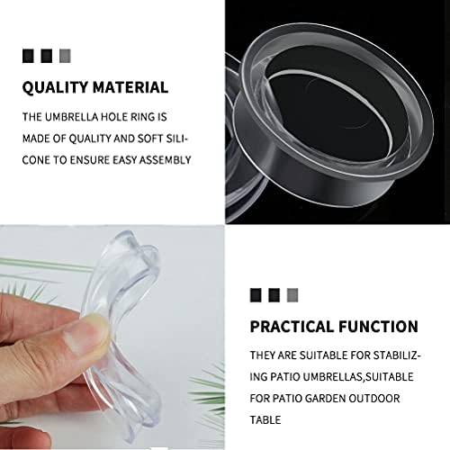 2 Pack Patio Table Umbrella Hole Ring and Cap Set for Standard Table Hole - Image 4