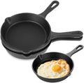 4 Pack Mini Cast Iron Skillet, 6 Inch Small Cast Iron Frying Pan, Pre-Seasoned Cast Iron Skillet Set, Black Non-Stick Mini Cast Iron Cookware for Stove, Oven, Grill Safe, Indoor and Outdoor Use by LDHHYH