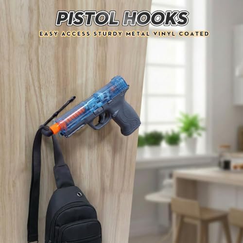 Yaocom 10 Pcs Pistol Wall Mount Rack with Rubber Coated Hooks - Image 6