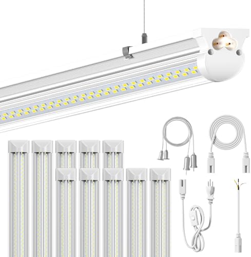 ONLYLUX 10Pack 8FT LED Shop Light, 6000K White 100W Super Bright, 15000lm by ONLYLUX