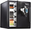 SentrySafe Fireproof and Waterproof Home Safe with Biometric Fingerprint Lock, Keypad, and Key Lock for Securing Money, Jewelry, Documents, 1.23 Cubic Feet, SFW123BTC by SentrySafe