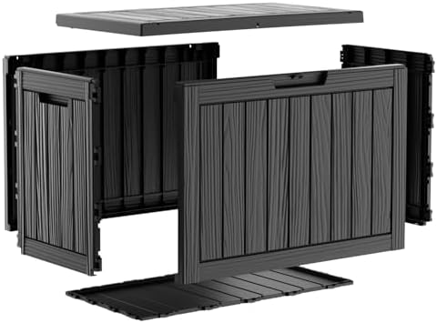 55 Gallon Outdoor Storage Box Waterproof, UV Resistant Resin Deck Box for Patio Furniture, Outside Storage Box for Garden Tools, Patio Cushions, Black - Image 6