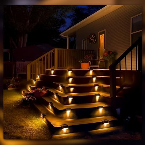 PATIOWIN Solar Deck Lights, Solar Step Lights Waterproof, Warm White, 20 Pack - Image 5