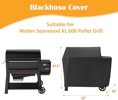 Grill Cover for Weber Searwood XL 600 Pellet Grill, 600D Waterproof - Image 2