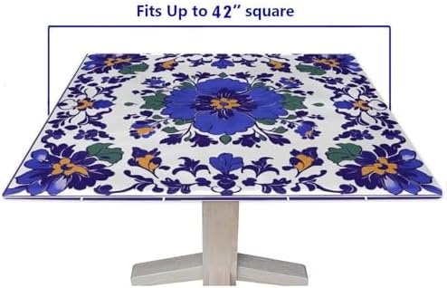 Outdoor Square Tablecloth, Mexican Talavera Pattern Printed on Fade Resistant Patio Table Covers for Outdoor Furniture, Suitable for Home Dining Camping BBQ, Fit for 42" x 42" Square Tables - Image 5