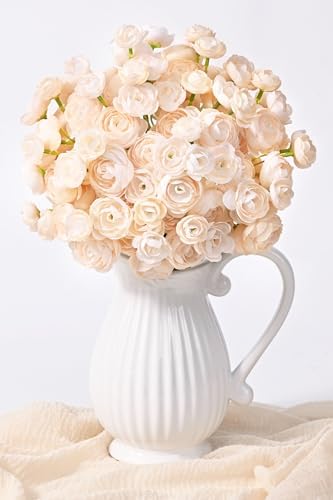 Waipfaru Ranunculus Artificial Flowers, 18Pcs 14In Fake Peonies Artificial Flowers, Faux Flower for Vase Silk Flower Real Touch Faux Peony Bulk for DIY Wedding Bouquet Home Bridal Shower Decor - Image 6