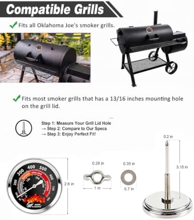 Grill Thermometer 2.6 Inch Round Dial 50-800F Dual Scale - Image 6