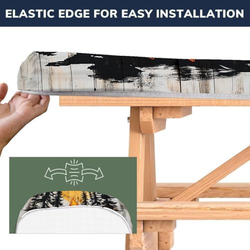 CAPSCEOLL Picnic Table Cover with Bench Covers 5ft - Camping on Wood - Image 3