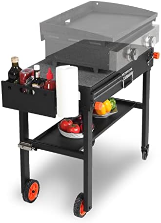 EUTRKei Grill Table for Blackstone Griddle, Portable Grill Cart with Caddy by EUTRKei