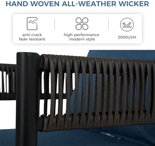 Grand patio 7-Piece Outdoor Dining Set for 6 with 1 Rectangle Expandable Table for 4-6 Person, Metal Woven Wicker Fixed Patio Chairs with Thickened Cushions for Yard, Poolside, Deck (Brown) - Image 4