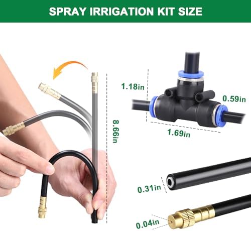 Drip Irrigation System, 2026-Upgrade 50Ft 1/4" Garden Watering System with 12 Pcs 360° Adjustable Copper Nozzles, DIY Kit for Garden, Lawn, Greenhouse, Raised Beds & Outdoor Plants - Image 3