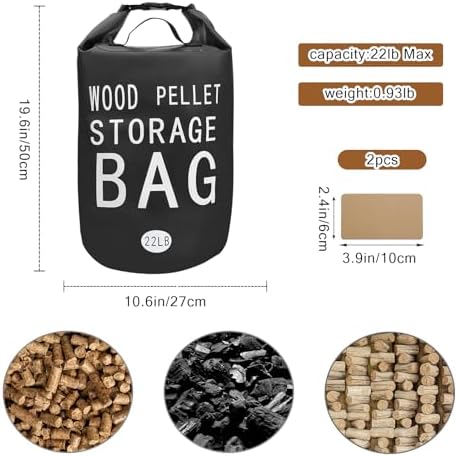 22LB Waterproof Wood Pellet Storage Bag-Dual Handles, Label Pocket(1 Pack) - Image 2