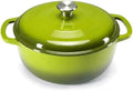 NEWBULIG Enamel Cast Iron Dutch Oven, 6 Quart Pot with Lid, Green by NEWBULIG
