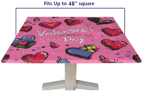 Card Table Table Cloth, Love is in The Air Pattern Printed on Stain Resistant Fitted Card Table Cover, Ideal for Weddings Birthdays Events, Fit for 48" x 48" Square Tables - Image 5
