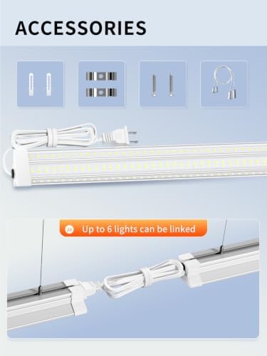 ONLYLUX 4ft LED Shop Lights 60W 10000LM 5000K Linkable Shop Lights 6 Pack - Image 5