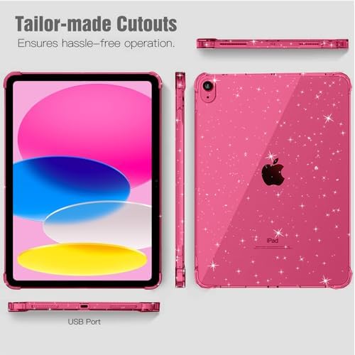 Clear Glitter Pink Case for iPad A16 11th/10th Gen 11/10.9" 2025/22 - Image 6