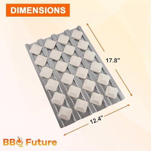 BBQ Future Grill Replacement Parts for Alfresco Gas Grill, Ceramic Briquettes Tray for Alfresco ALX2-30, ALX2-42, ALX2-56 Series Gas Grills, Heat Plate with 24pcs Ceramic Briquettes, 2 Pack - Image 2