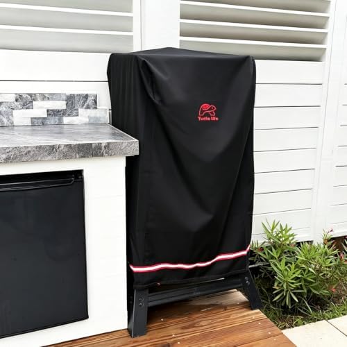 Turtle Life 40 Inch Smoker Cover for Masterbuilt ThermoTemp XL Propane Smoker, Waterproof Heavy Duty Outdoor Smoker Grill Cover 28”W x 23”D x 42”H inch, Black - Image 6
