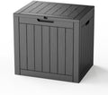 35 Gallon Lockable Outdoor Storage Box – Waterproof Resin Deck Box with Lid, Weatherproof Bin for Patio Furniture, Pool Supplies & Garden Tools (Black) by KFY