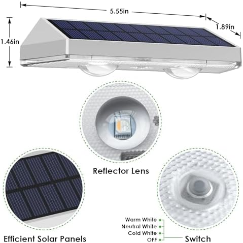 8 Pack Solar Fence Lights Outdoor - Warm White & RGB 6 Color, Dusk to Dawn Deck Light, Solar Powered Light Outdoor IP65 Waterproof, Solar Garden Lights for Outside/Backyard/Railing/Step/Patio/Wall - Image 5