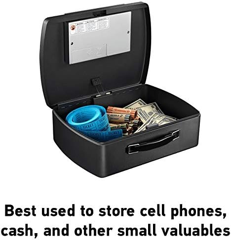 SentrySafe Portable Black Safe Box with Digital Keypad Lock, Small Steel Travel Safe with Carrying Handle for Money, Passport, 0.21 Cubic Feet, 4.4 x 13 x 10 Inches, P021E - Image 3
