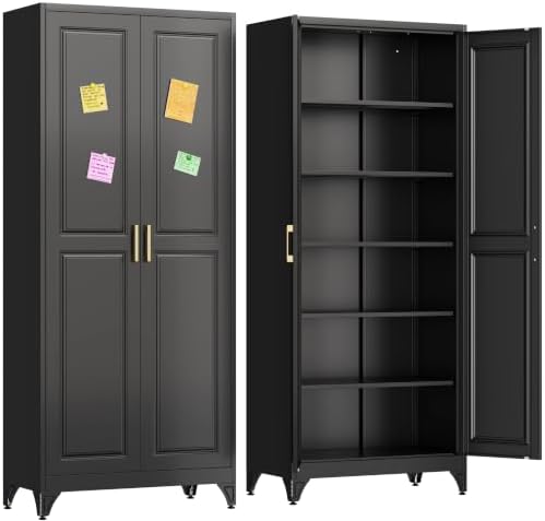 75" Metal Storage Cabinet, Garage Cabinet with Doors and Shelves by SteelLifeNeatlyOrganized