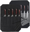 Denifiter Knife Cases Organizer-Durable Waxed Canvas With Cut Resistant Lining -knife Roll 5 Pockets (Black-One) by Denifiter