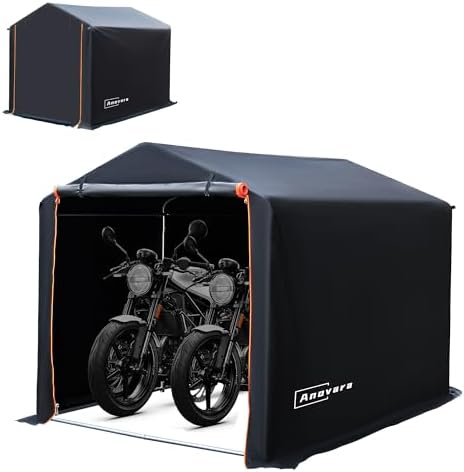 Bike Storage Shed 5.25x7.2FT Motorcycle Tent 420D Oxford Fabric by Unknown