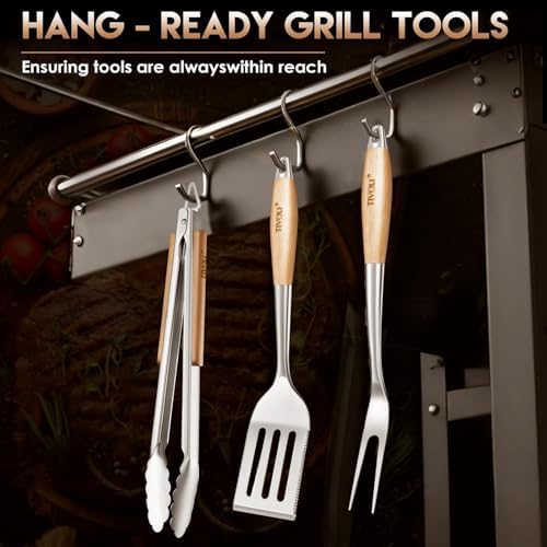 TIVOLI 3PCS Grilling Accessories Set - Heavy Duty BBQ Tool Set - Image 6