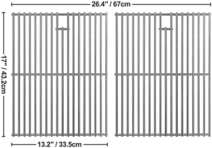 17 inch Grill Grates for Home Depot Nexgrill 720-0830H, 720-0830D Gas Grill Model, 17 x 13 Stainless Steel Cooking Grids Replacement Repair Parts - Image 2