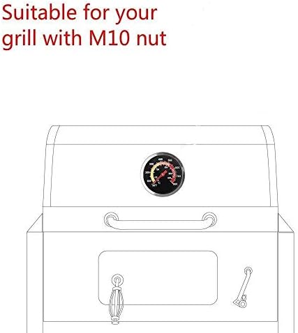 GasSaf BBQ Charcoal Grill Smoker Temperature Gauge Pit Thermometer Dial, 2-3/8 Inch Dial and 3 Inch Stem, High Temperature Range - 50F to 800F - Image 4