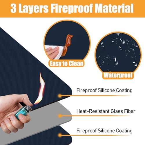 TOHONFOO Heat Resistant Mats for Countertop & Air Fryer, 18x15 in, Blue - Image 2
