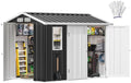DWVO 7' x 5' Outdoor Metal Storage Shed with Windows & 3 Lockable Doors by DWVO