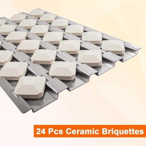 BBQ Future Grill Replacement Parts for Alfresco Gas Grill, Ceramic Briquettes Tray for Alfresco ALX2-30, ALX2-42, ALX2-56 Series Gas Grills, Heat Plate with 24pcs Ceramic Briquettes, 3 Pack - Image 3