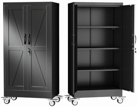 GAIOUS 61" Tall Metal Storage Cabinet with Lock and Wheels, File Cabinet by GAIOUS