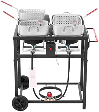 Outdoor Propane Deep Fryer with Double Burner Propane Stove - Image 3