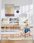 29"-51" Extra Wide Baby Gate, No Drilling Auto Close Dog Gate, White by Cideny